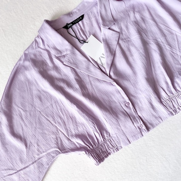 Zara Lilac Cropped Blouse - Picture 4 of 12